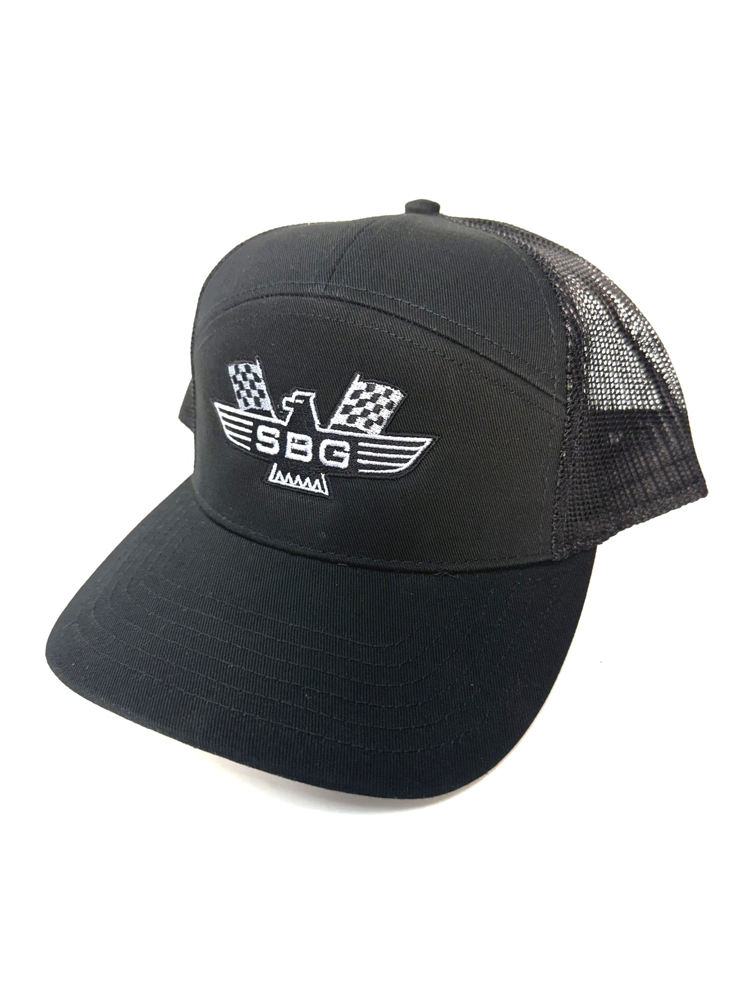 SBG Eagle BLACK Structured 7-Panel Cap