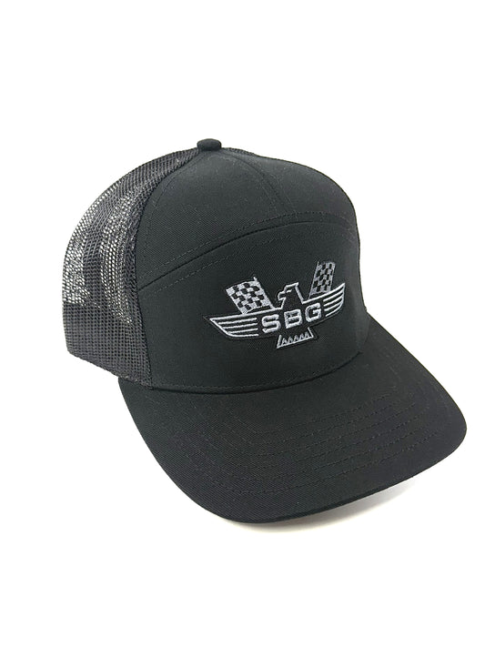 SBG Eagle BLACK Structured 7-Panel Cap