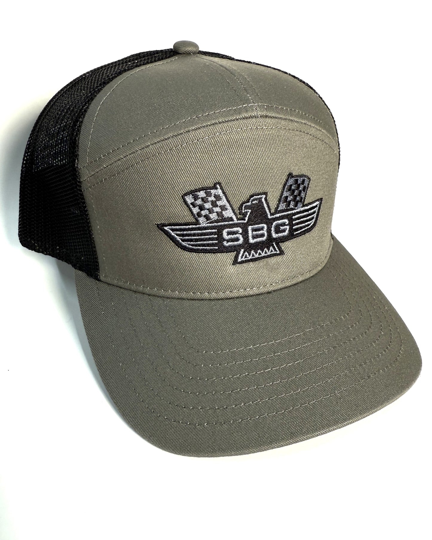 SBG Eagle OLIVE/BLACK Structured 7-Panel Cap