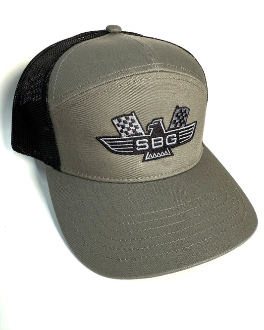 SBG Eagle OLIVE/BLACK Structured 7-Panel Cap