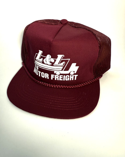 (Maroon) Vintage L&L Motor Freight Trucker Hat